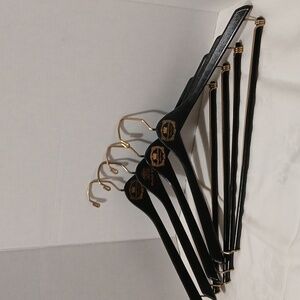 4 Oxford Clothes black wood hangers
